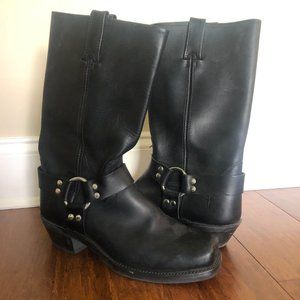 FRYE Black Leather Harness Boots 77300-1